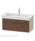 Duravit wall-hung vanity unit, White Tulip 4242 series, with American Walnut front