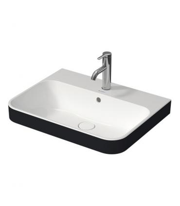 Counter top washbasin  with holes for taps  and hole  Happy D2 plus Duravit