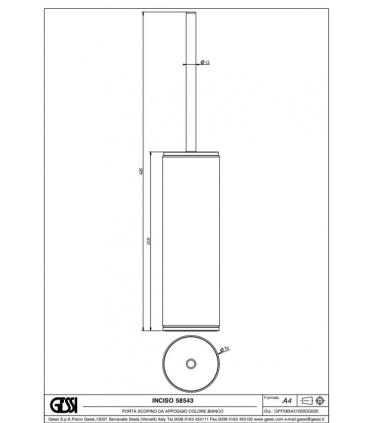 Porte-brosse WC, Gessi, collection Inciso, art. 58543 blanc