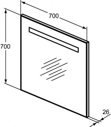 Ideal Standard mirror with upper LED light