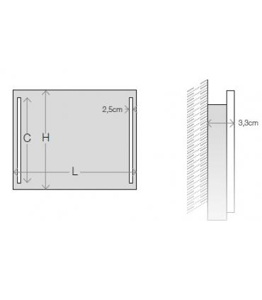 Koh-I-Noor mirror with LED side lights, height 80 cm