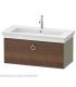 Duravit wall-hung vanity unit, White Tulip 4252 series with American Walnut front