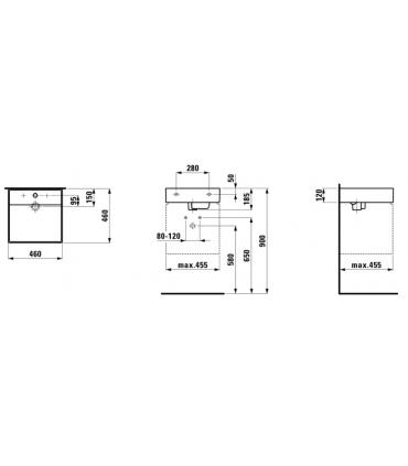 Lave-mains carré monotrou Kartell by Laufen