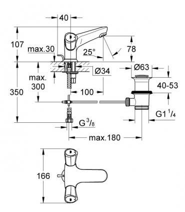 Rubinetto tradizionale monoforo lavabo Grohe adria art390001