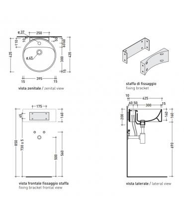 Lavabo suspendeux monotrou Flaminia Twin