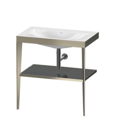 Struttura a pavimento XViu Duravit lavabo c-bonded sostegno champagne, ripiano in vetro