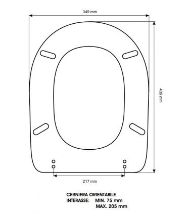 Sedile Colbam con cerniere cromo Flaminia Relax, monoblocco e sospeso