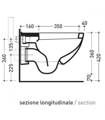 Wc sospeso senza sedile Ceramica Flaminia serie spin art. 5085