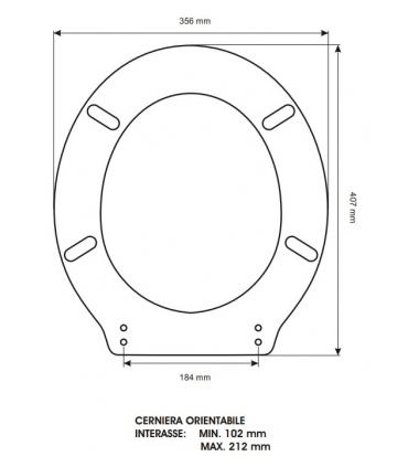 Sedile Colbam con cerniere cromo Simas Londra 421365.