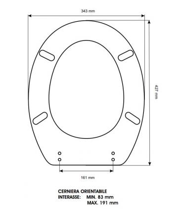 Sedile Colbam con cerniere cromo Pozzi Ginori Idro 36145.