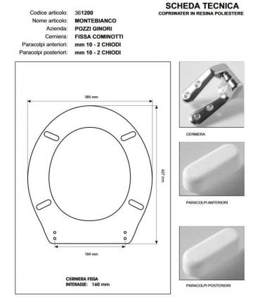 Toilet seat with normal closure Pozzi Ginori Montewhite