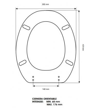 Sedile Colbam con cerniere cromo Pozzi Ginori Aura 36119.