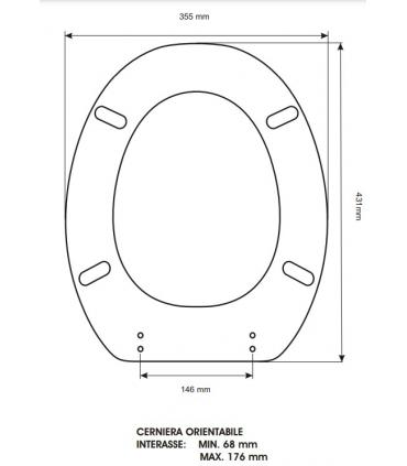 Sedile Colbam con cerniere cromo Simas Alfa 42119.