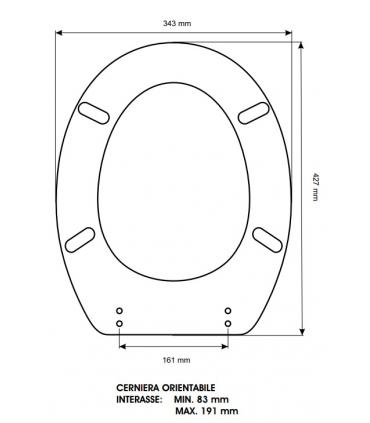 Sedile Colbam con cerniere cromo Simas Gatteo 42145.