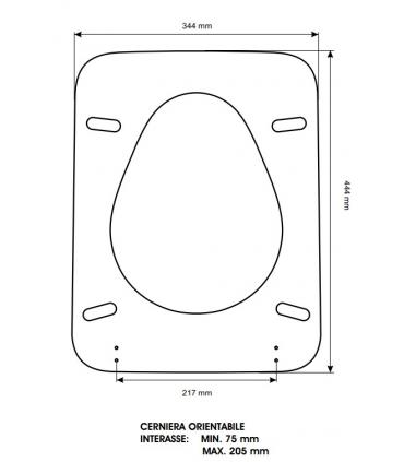 Sedile Colbam con cerniere cromo Ideal Standard Velara 281124 02.