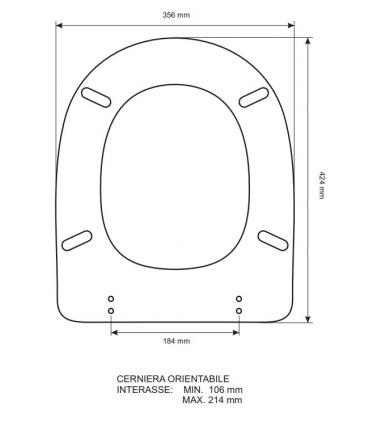 Sedile Colbam con cerniere cromo Pozzi Ginori Ydra 361179.