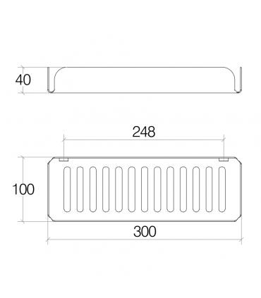 Grille de douche, Linebeta, série Filo art.50035, acier inoxydable