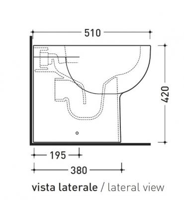 Cuvette au sol mural, Flaminia collection Quick Plus pour renovation ecoulement varie'