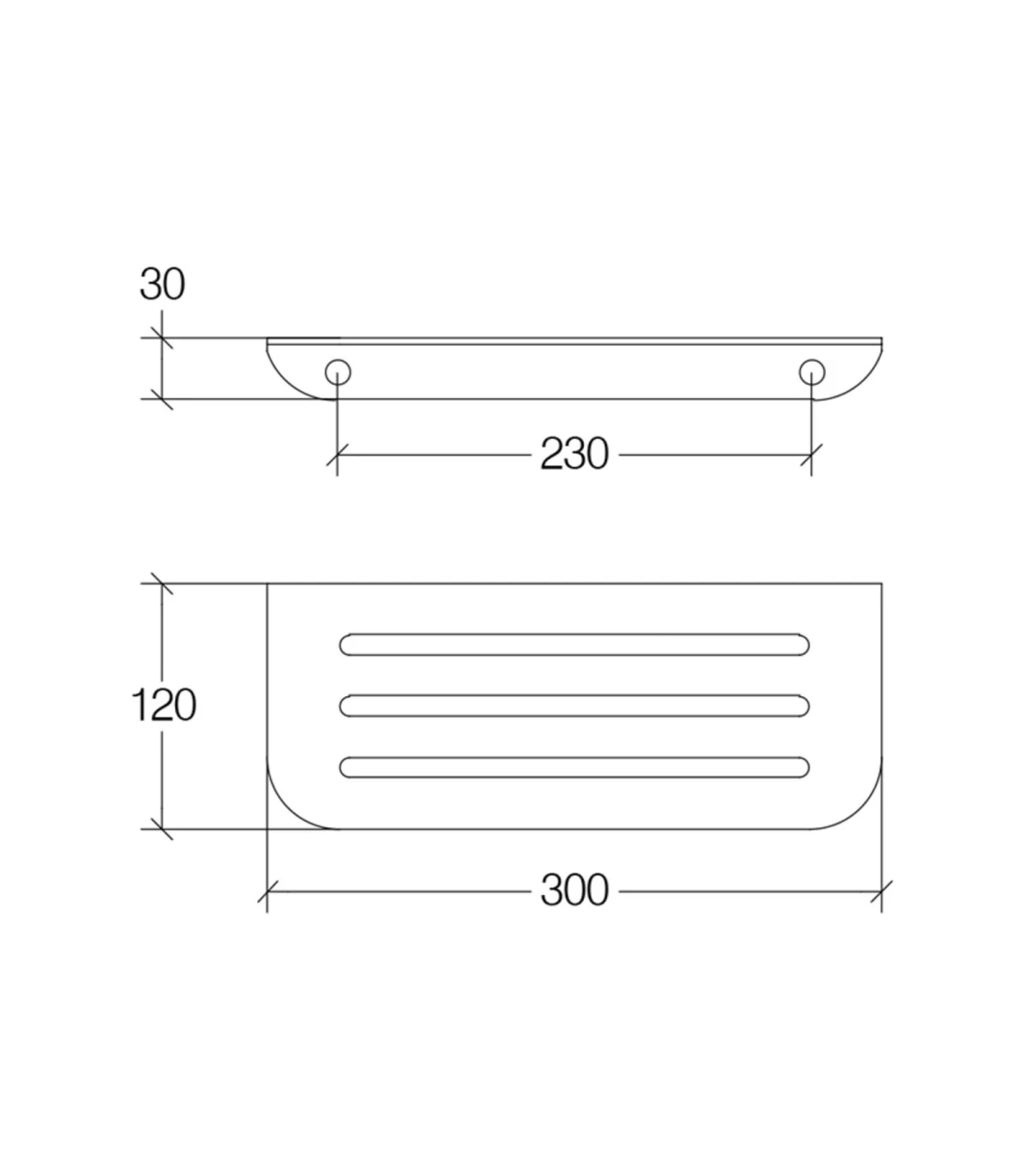 Mensola doccia, Lineabeta, Serie Roersa, Modello 5171, acciaio inox, l