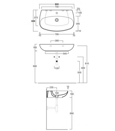 Lavabo monotrou multiposition,  Simas Vignoni