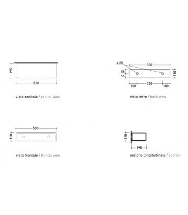 Mensola da bagno Ceramica flaminia in ceramica serie brick  5090