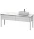 Base lavabo sur le sol pour lavabo à droit, Duravit collection Luv 2 tiroirs