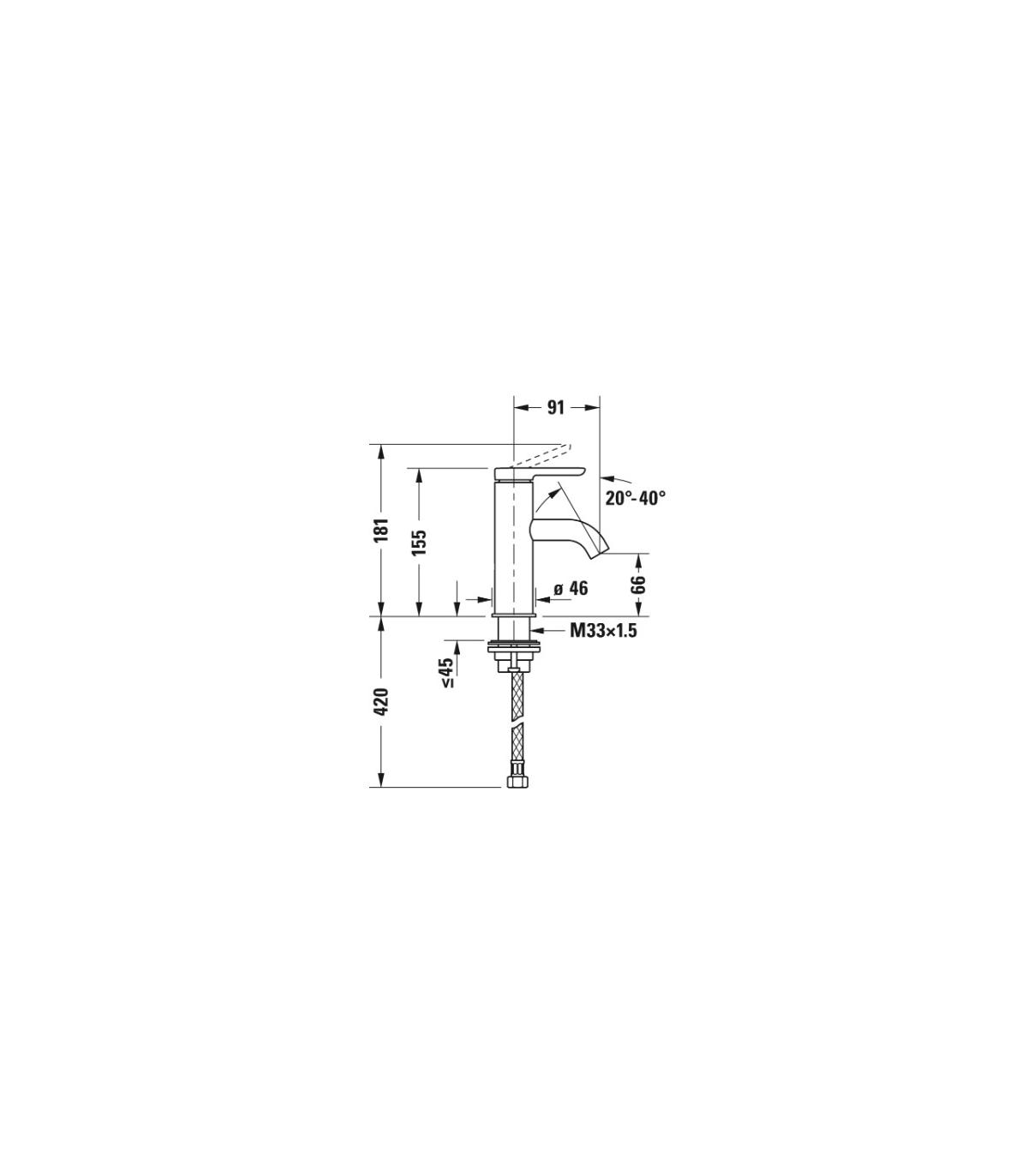 Rubinetto 3 Fori Per Lavabo.Batteria Per Lavabo 3 Fori Nobili Serie Lira Con Scarico