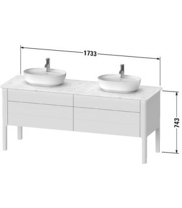 Base lavabo a pavimento per due lavabi, Duravit collezione Luv 4 casse