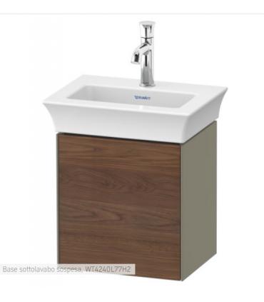 Meuble sous-vasque suspendu Duravit, série White Tulip 4240R, avec porte en noyer américain