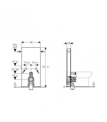 Cistern For Toilet Floor Standing Back To Wall Monolith Geberit