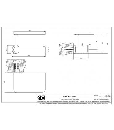 Toilet paper holder with lid, Gessi series Emporio art. 38855