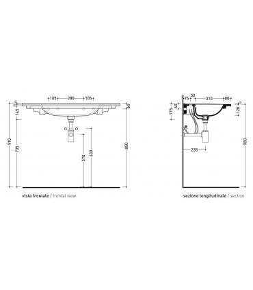 Lavabo console Ceramica Flaminia Bloom