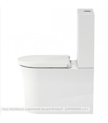 Duravit monobloc floor-standing toilet, White Tulip 219709 series, with WonderGliss treatment