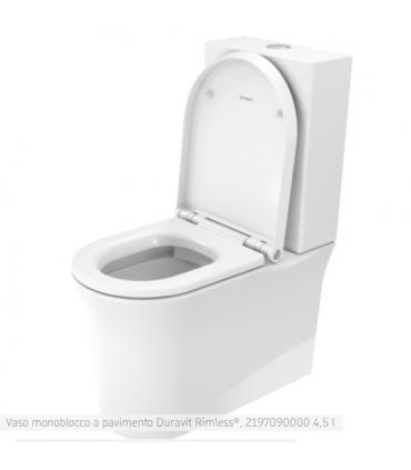 Duravit monobloc floor-standing toilet, White Tulip 219709 series, with WonderGliss treatment