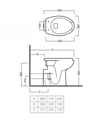 HATRIA Toilet with horizontal or vertical outlet collection Autonomy