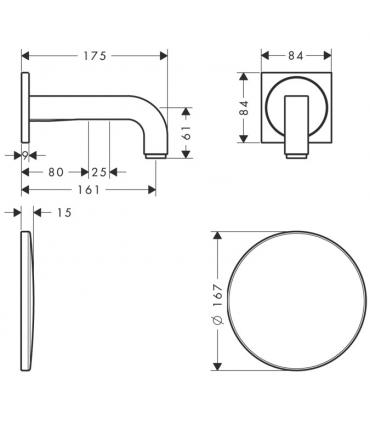 Only Wall mounted spout Washbasin Hansgrohe axor Citterio