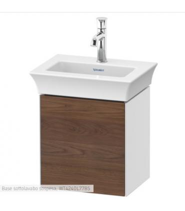 Duravit wall-hung vanity unit, White Tulip 4240L series, with American Walnut door