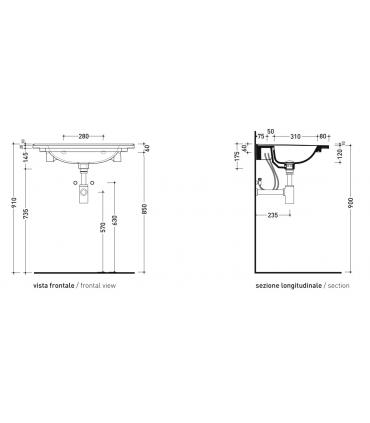 Lavabo console Ceramica Flaminia Bloom