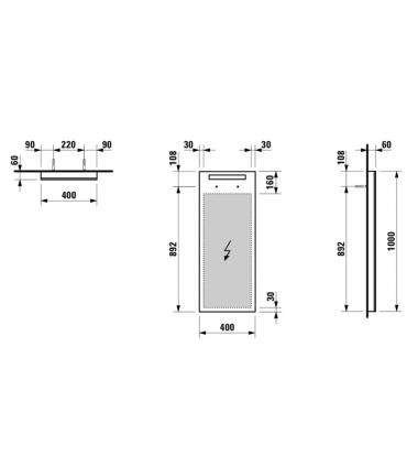 Miroir Laufen Alessi One avec éclairage