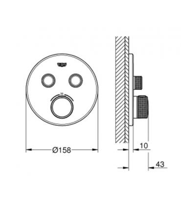 Mitigeur thermostatique douche Grohe 29119 Smartcontrol