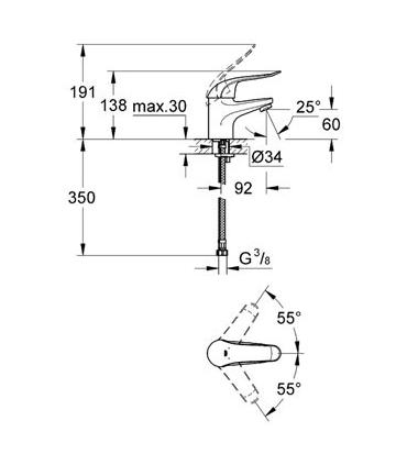 Grohe miscelatore monoforo per lavabo serie euroeco 32762 cromo.