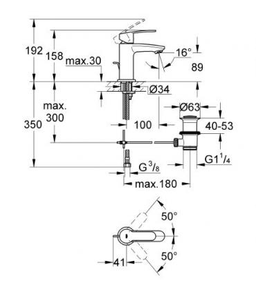 Single hole mixer for washbasin Grohe collection eurostyle cosmopolitan