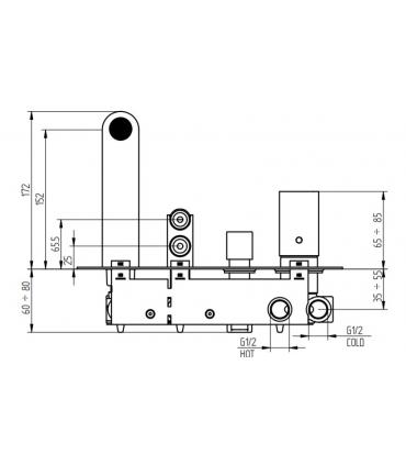 Miscelatore vasca da incasso Bellosta Ludo 7300/2/P/E