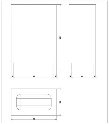 Verre sur pied, Gessi, collection Rettangolo, art.20834 blanc