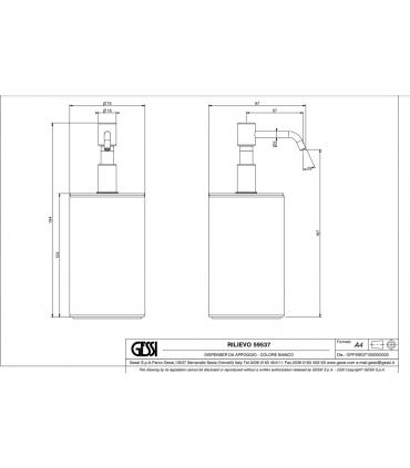 Dispenser sapone da appoggio Gessi serie Rilievo art. 59537 bianco