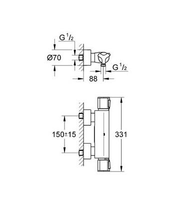 Thermostatic external shower mixer Grohe allure