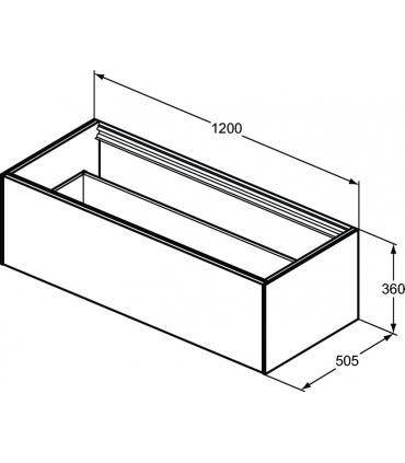 Ideal Standard Conca lacquered washbasin cabinet without top