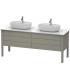 Base lavabo a pavimento per due lavabi, Duravit collezione Luv 4 casse