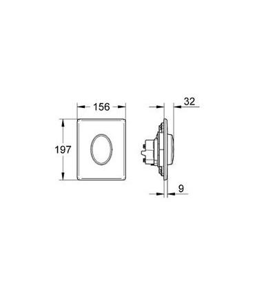 Flush plate 1 button Grohe collection Skate Air with ecojoy