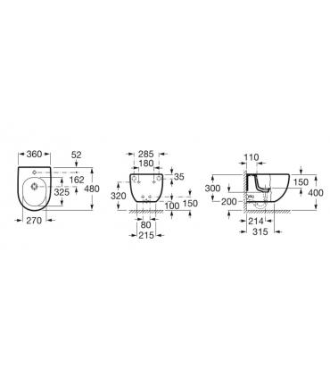 Bidet sospeso compact Roca serie New Meridian